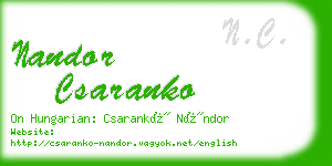 nandor csaranko business card